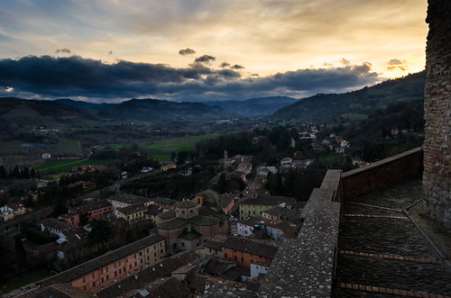 Brisighella from above by Anna Frascari, Nikon d5100city sunset panorama clouds landscape nikon tramonto emiliaromagna romagna brisighella d5