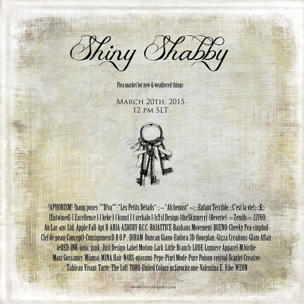 Shiny Shabby, March'15 Round - 4 days until opening!