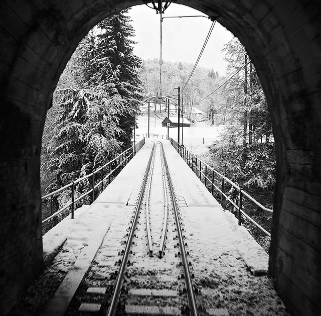Snowy rail tunnel