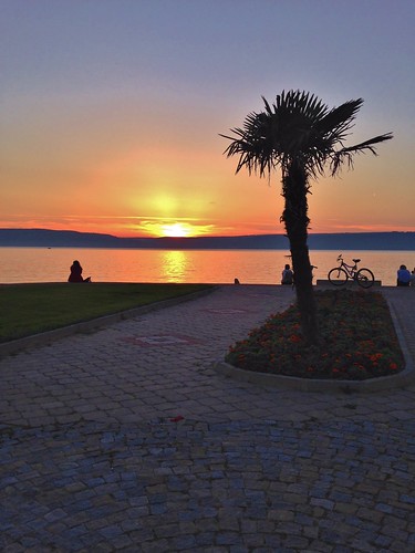 sunset sky reflection tree water bicycle turkey palm canakkale iphone cloouds dardanelles