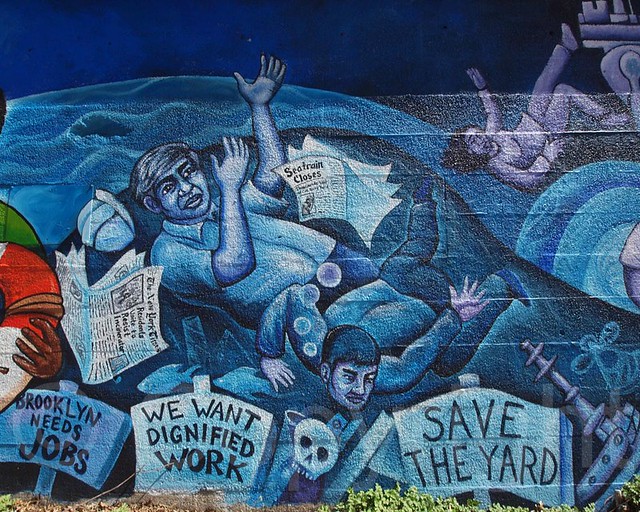 HERE GOES SOMETHING Groundswell Mural, Brooklyn Navy Yard, New York City