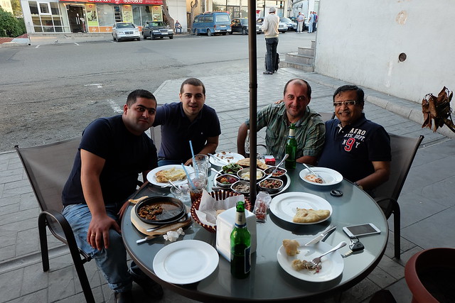 A traditional Georgian breakfast with the taxi drivers