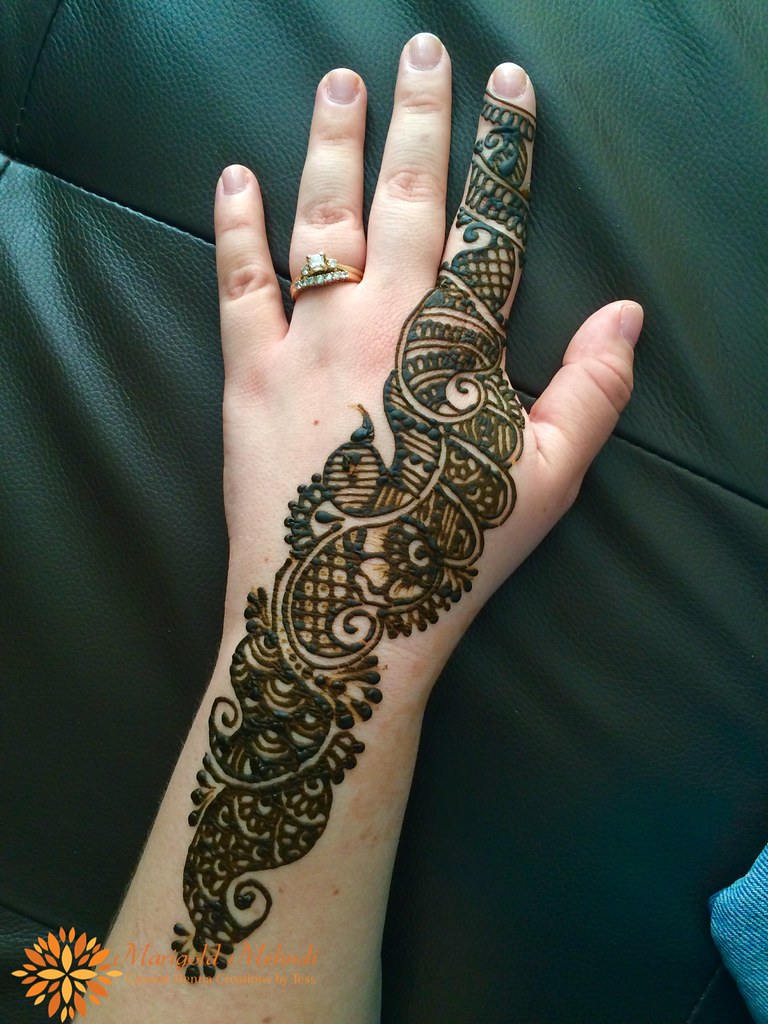 Peacock And Paisley Henna Design On Back Of Hand Henna By Flickr