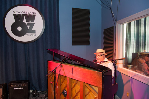 John Papa Gros at WWOZ for French Quarter Fest Day 2 - April 13, 2018. Photo by Michael E. McAndrew Photography.