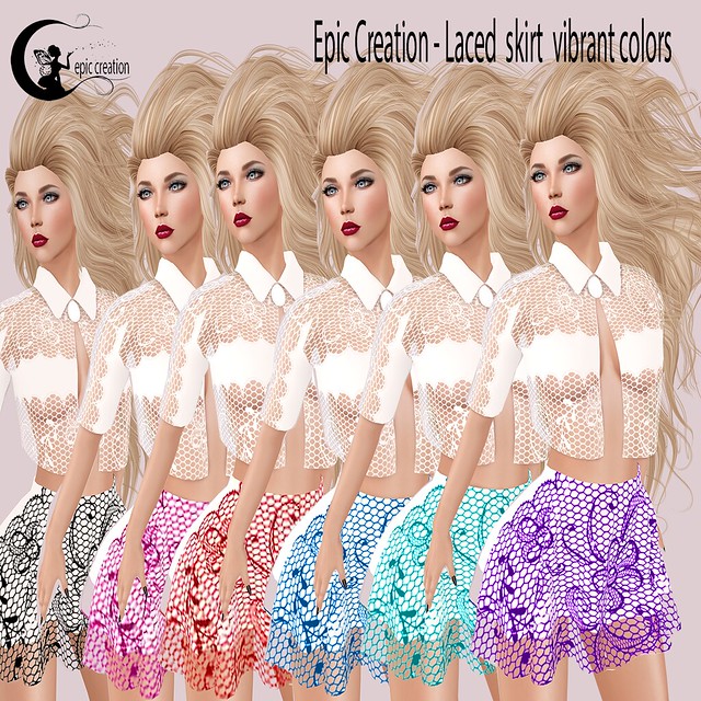 NEW Epic Creation - Laced  skirt  vibrant colors