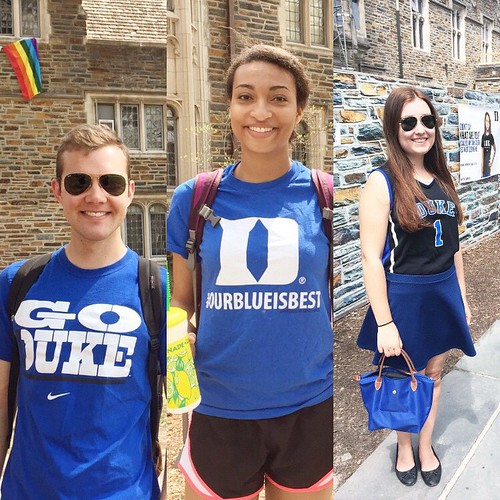 @dukestudents modeling their best Duke blue on this lovely #DukeBlueFriday! @cschroeder294 @thamina.j #GoDuke!