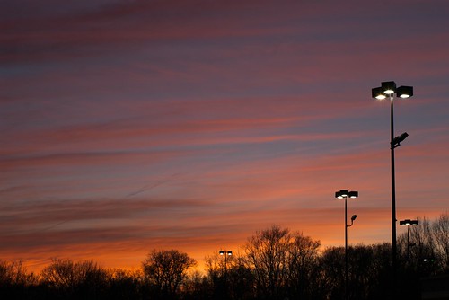 Day 104 by jwbeatty, The setting sun.sunset nature landscape 50mm illinois pentax streetlights f14 pa photoaday smc istds