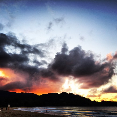 sunset hawaii kauai hanalei hanaleibay