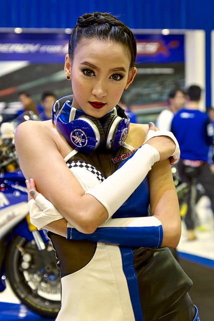 Sexy presenter for Yamaha motorbikes at the 36th Bangkok International Motor Show