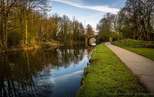 bridge reflection water grass clouds liverpool canal scenery leeds tunnel towpath