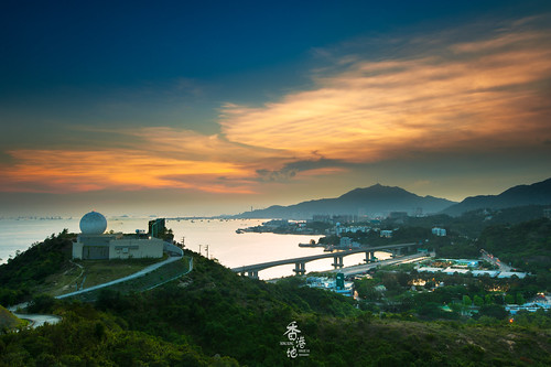 大欖角機場多普勒天氣雷達站 天文台 大欖涌 tailam sunrise magichour sky skyview landscape hongkong nikon 日落 風景
