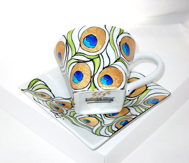 Porcelain Peacock cup saucer 1168