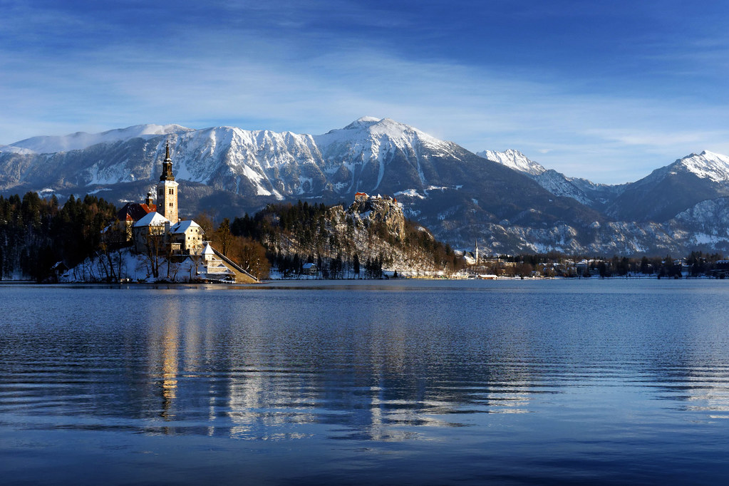 Beautiful morning at lake Bled