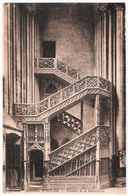Rouen (Seine-Maritime) - Cathedral - Library Staircase Prior to 1908. And a Traumatic Christmas Death.