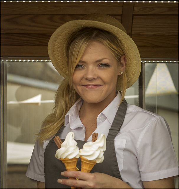 Smiling Ice-cream Girl at Goodwood  Revival  (2 of 2)