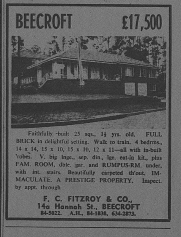 beecroft home listing Ad October 7 1966 the sun 56