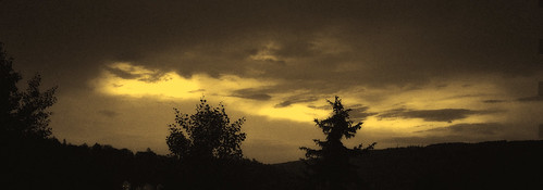 panorama silhouette apenny sunset