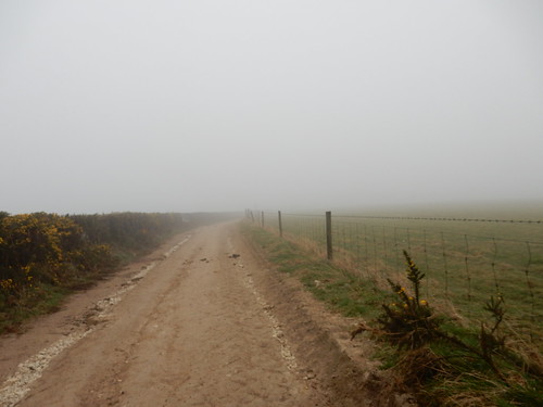 "View" along South downs way &quot;Why am I here&quot; moment. Poor visibility and strong winds. Hassocks to Lewes