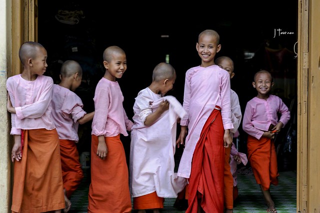 Young nuns in their monastery