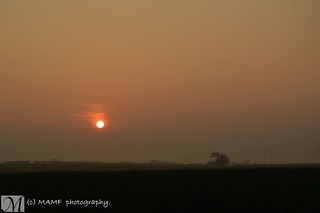 The sun going down over Aldbrough.