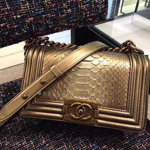 Such a beautiful Gold Boy Python CHANEL Flap Bag by @class… | Flickr