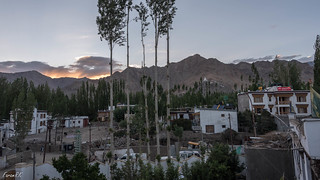 Sunset behind Ladakh Range