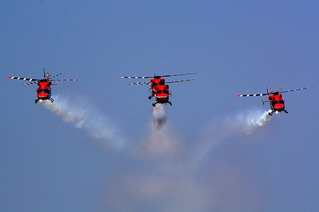 The Sarang aerobatic team of the IAF