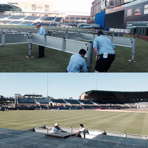 Setup for this weekend's #commencement ceremony happening now @durhambulls stadium! A huge congratulations, #Duke2015! @dukestudents #GoDuke #ForeverDuke Photo credit: Chuck Catotti, Special Event Services