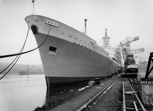 Passenger liner 'Orsova' at the Naval Yard