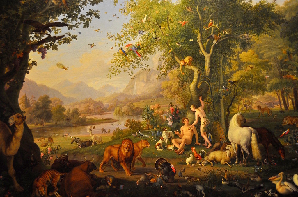Adam and Eve in the Garden of Eden by Wenzel Peter, Vatican Museum.