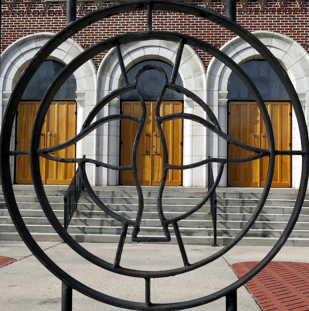 The iron gate of the Greek Orthodox Church of the Holy Trinity, Charleston, SC