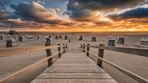 light sunset sky color beach water clouds germany de deutschland sand colorful flickr outdoor northsea beachchairs schleswigholstein stpeterording sanktpeterording