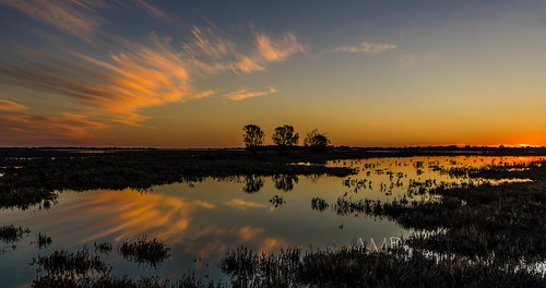 sunset water clouds wetlands peel mandurah