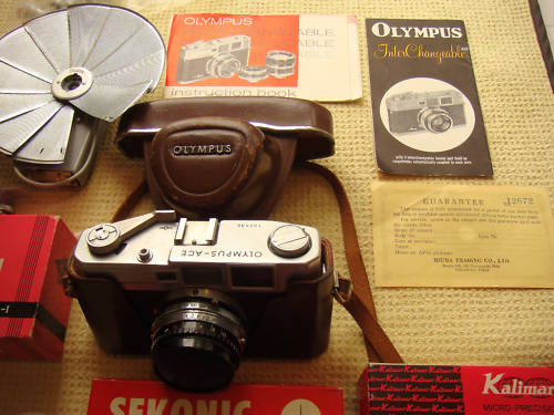 Olympus ACE rangefinder camera + lenses + original boxes 3
