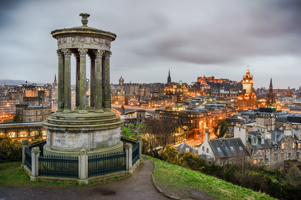 View of Edinburgh from Calton Hill, Scotland, United Kingdom - cityscape photography