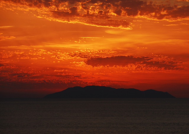 Sunset over Lipari Islands