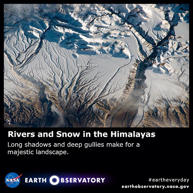 Rivers and Snow in the Himalayas