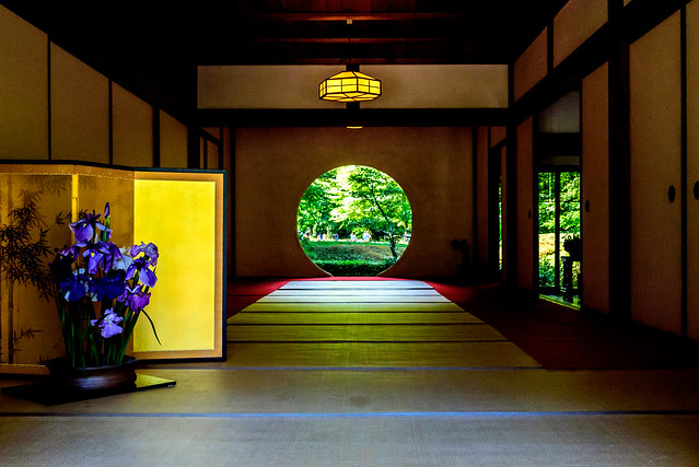 The Window of Enlightenment of Meigetsuin in Kamakura : 北鎌倉・明月院 方丈「悟りの窓」
