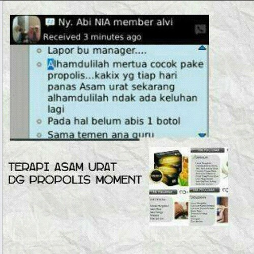 Asam urat bisa disembuhkan dengan propolis Moment ya bundaa.. Yuk buruan order More info CP KONTAKKU ATAU HUB BIO FB Princess Vonny (Vonny Suhardiningsih) CP VONNY BBM: 542E9E65 LINE : princess_vonny WA: 089636615394 | by Vonie_SelenaJB