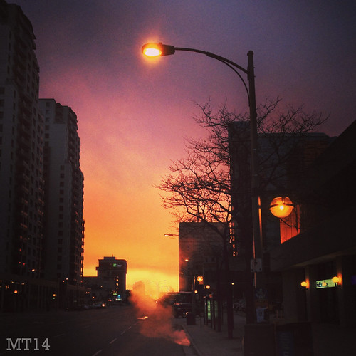 ca light ontario canada london sign sunrise dark hotel trafficlight downtown apartments matthew may delta steam busstop wellington dundas fedex citycentre iphone 2014 trevithick downtowncore matthewtrevithick mtphotography instagram