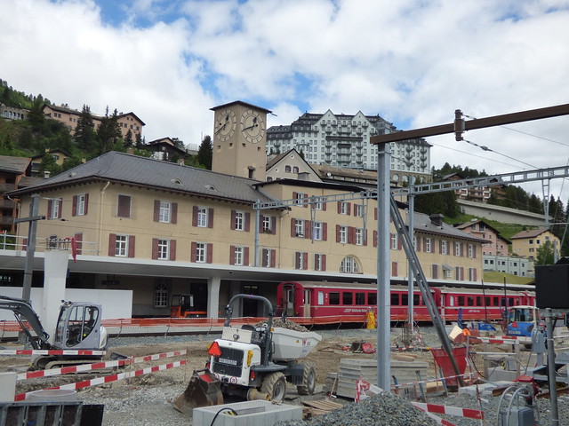 Bernina Express - St Moritz - St. Moritz (Rhaetian Railway station) - construction site