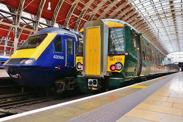 GWR Class 387130 stands at London Paddington