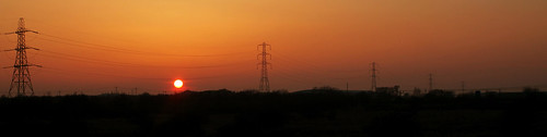 sunset sky orange sun colour landscape evening spring horizon april pylons