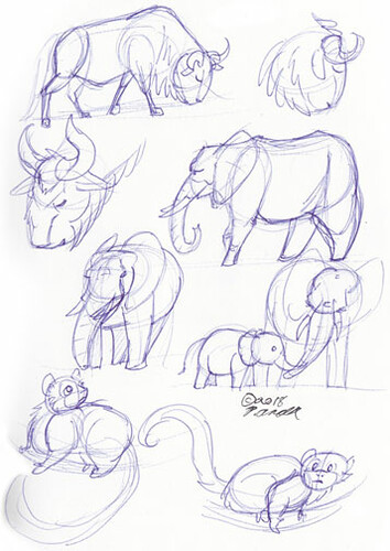  - Disney's Animal Kingdom Sketches | Ballpoint pen an… | Flickr