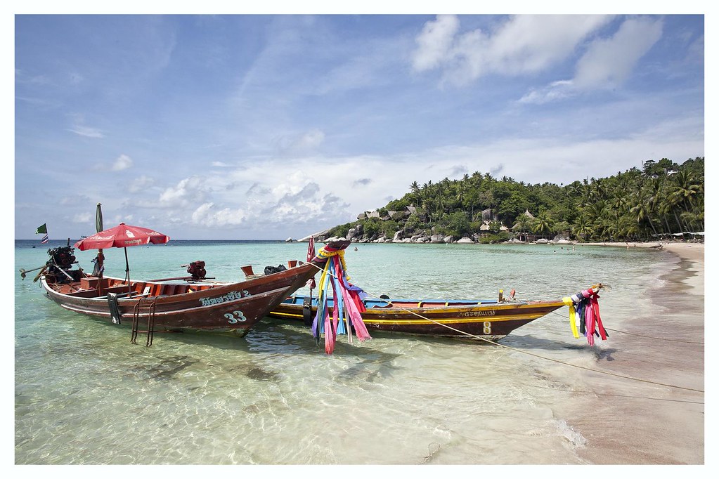 thailand ko tao beach fishingboat