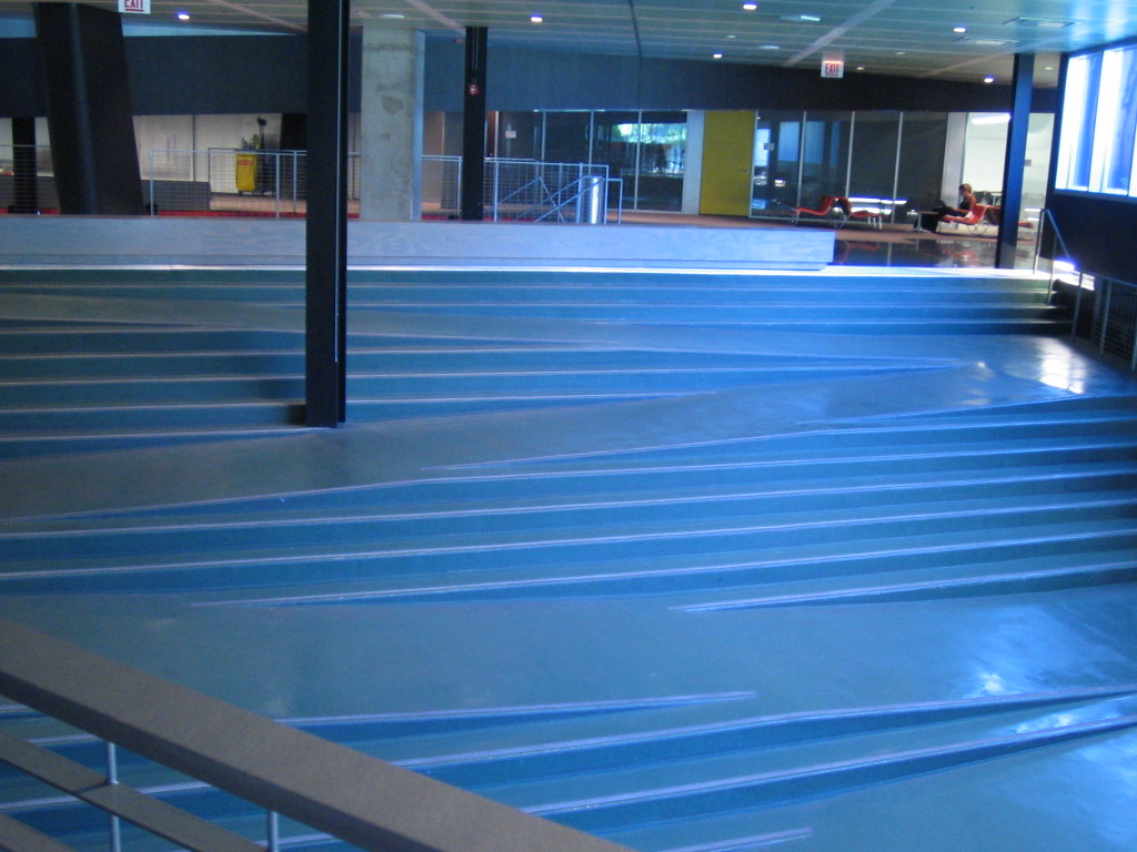 Stairs Ramp Seating Stairs in Center Court | Wheelchair ramp and stairs and seat… | Flickr