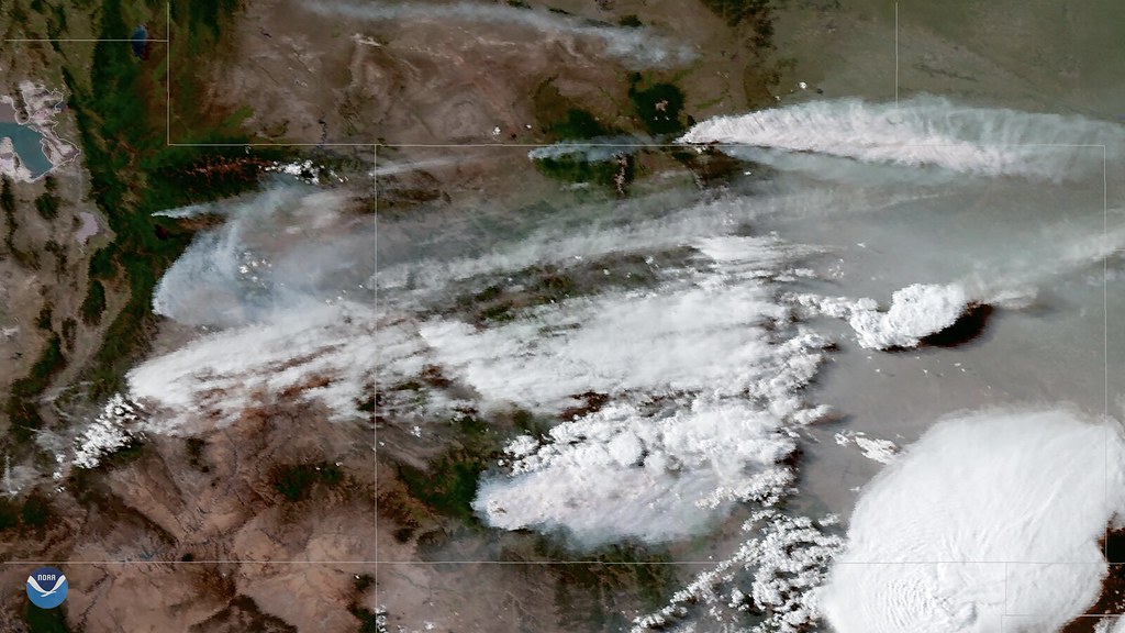 Wildfire Smoke Blows Across the Central Rockies