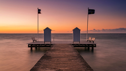 balticcoast balticsea benches cabana colors kiel stein water colorful jetty longexposure sunset schleswigholstein deutschland de