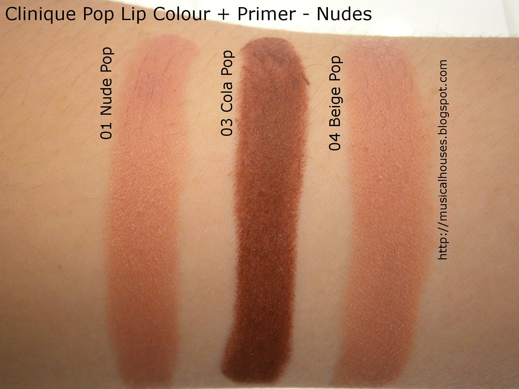 Clinique Pop Lip Colour Primer Swatches Nudes.