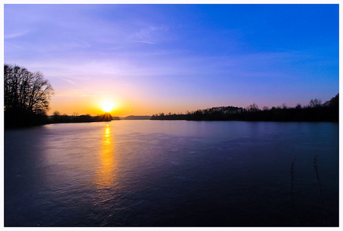 le couché sur l'eau. by Guillaume About, sunset sun lake sunrise landscape 1018